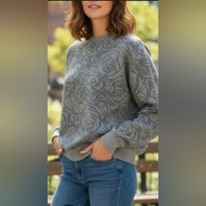 Maje Printed Sweatshirt in Gray. Size 1